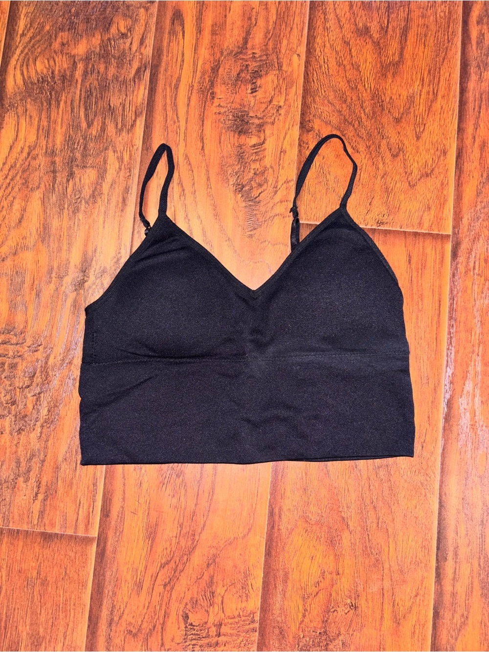 Black V-Neck Padded Tank Top